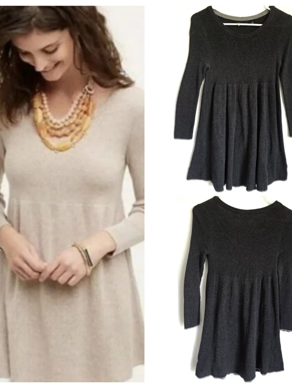ANTHRO Knotted & Knitted Babydoll Knit Dress XS
